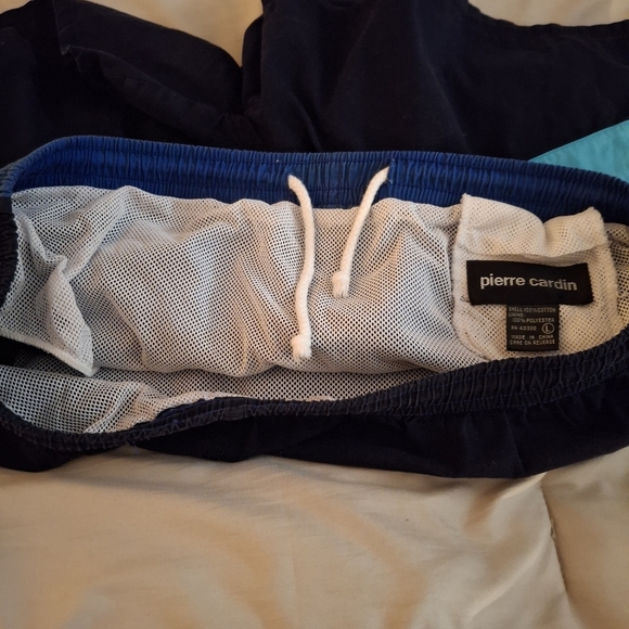 Pierre Cardin Men's Chevron Pattern Blue Swim Shorts - Picture 7 of 7